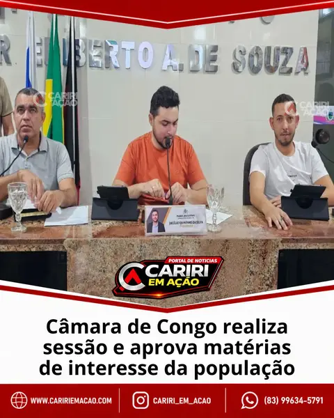 A Câmara Municipal de Congo realizou, na noite desta terça-feira (14), mais uma sessão ...