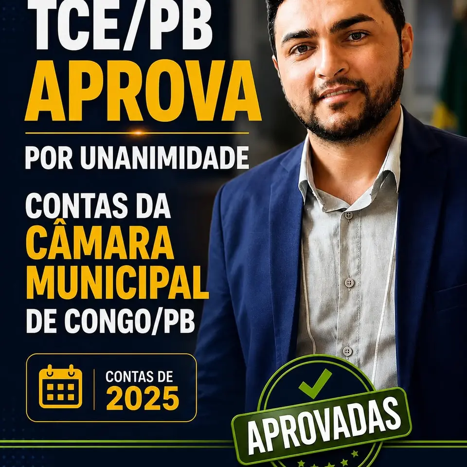 TCE-PB aprova por unanimidade as contas de 2025 da Câmara de Congo