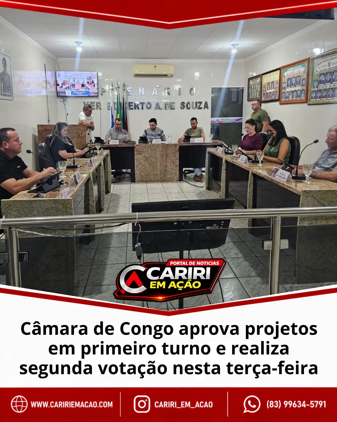 A Câmara Municipal de Congo realizou, na noite da última segunda-feira (25), mais uma s...