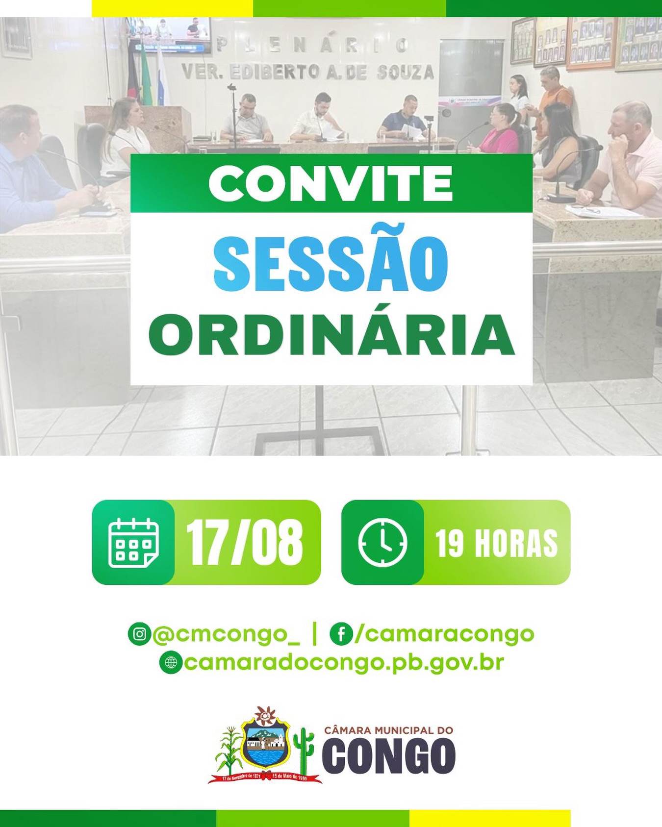 📢 CONVITE | SESSÃO ORDINÁRIA