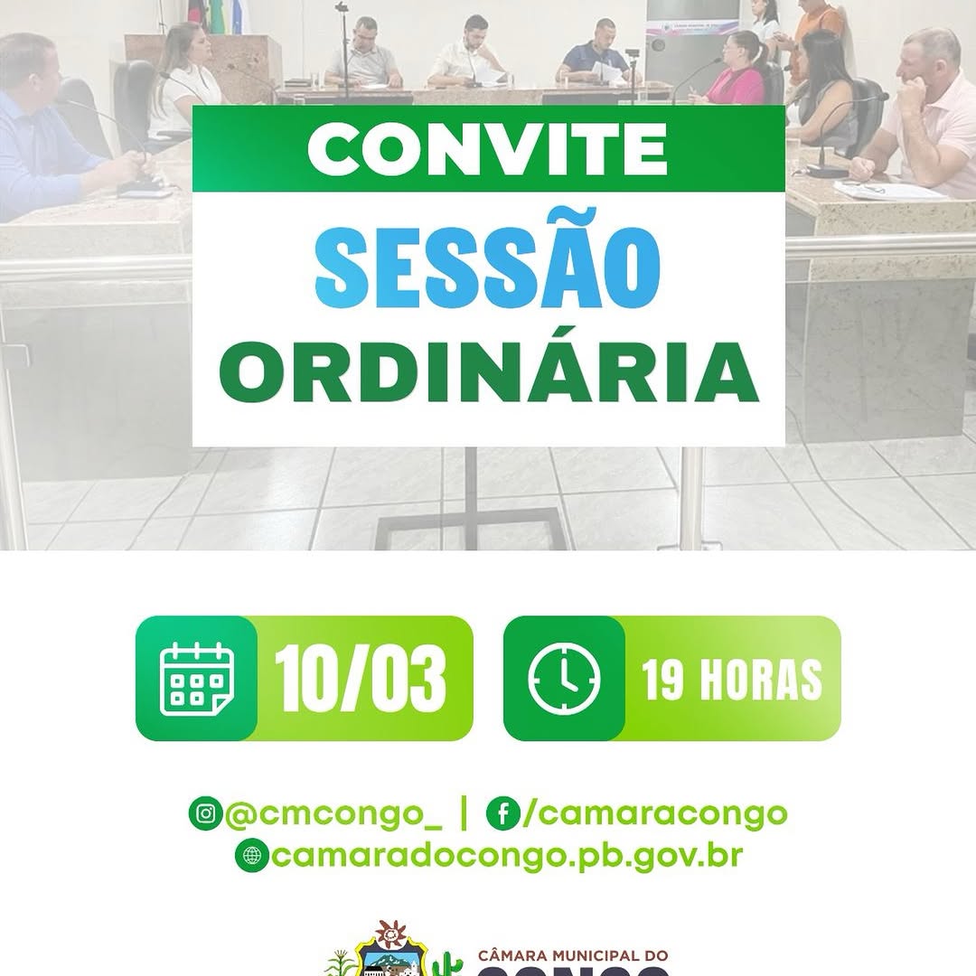 Câmara de Congo Convida Cidadãos para Sessão Ordinária em 10 de Março